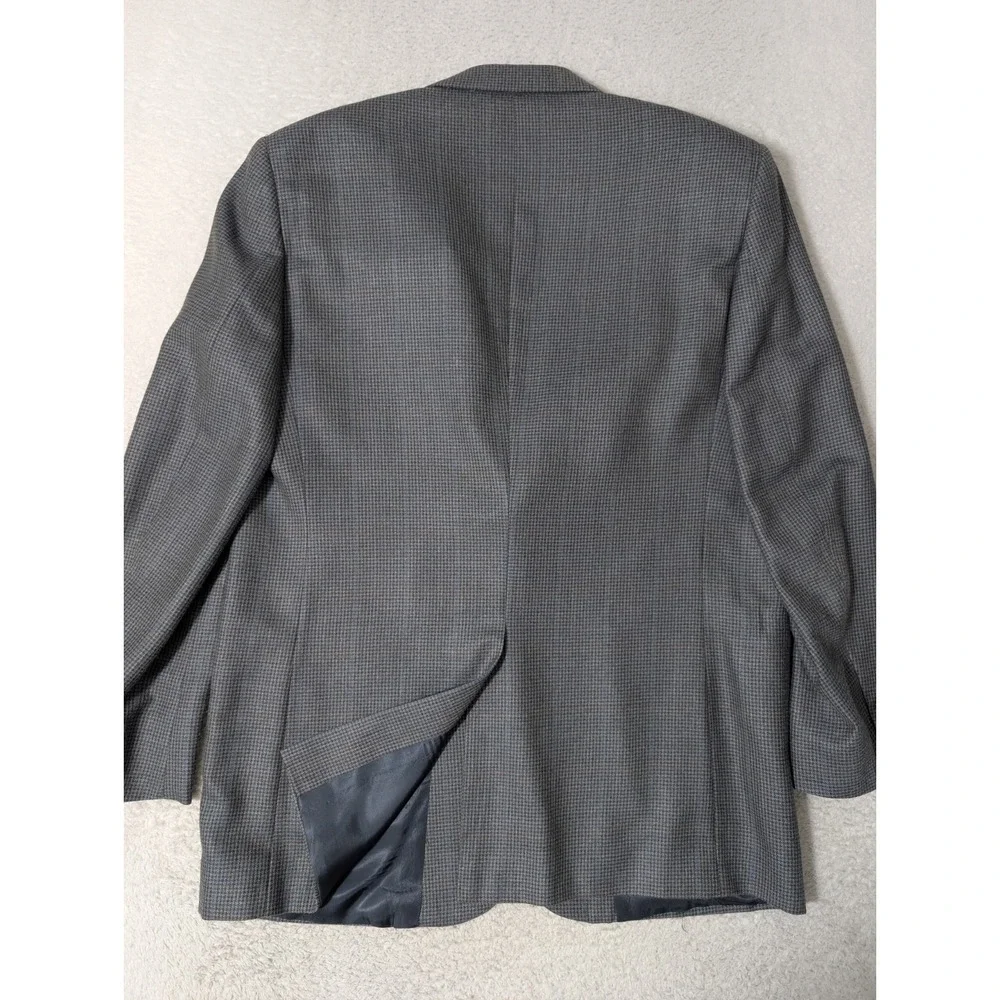 Brooks Brothers Men's 41R Wool/Silk Blazer Blue/Gray Houndstooth  Sports‎ Coat
